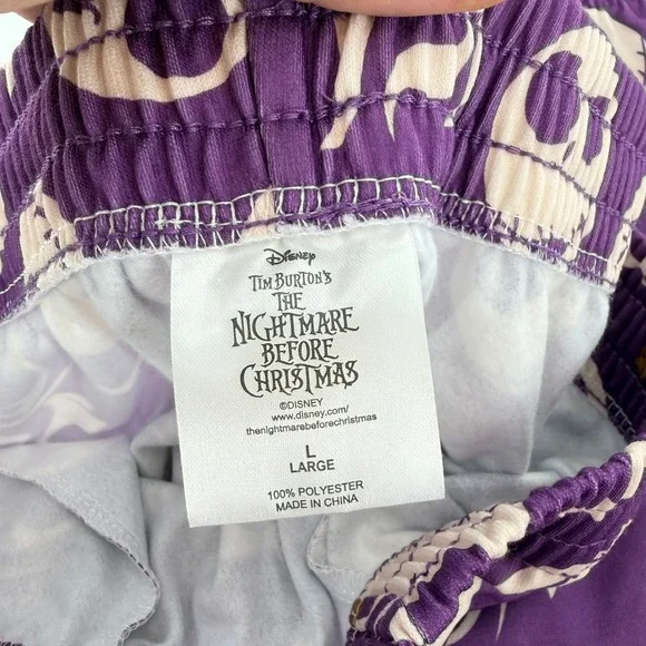 Disney Pajama Pants Nightmare Before Christmas Jack Skellington Large Purple NEW - Picture 2 of 8